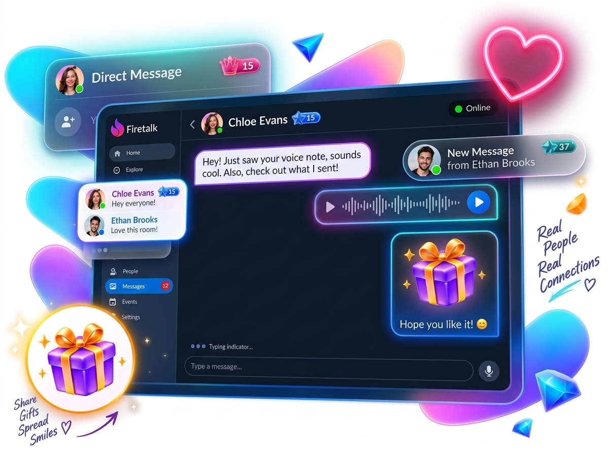 Direct Message Friends with Firetalk Messenger